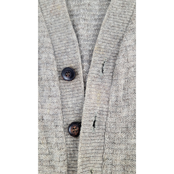 Vintage Orvis 100% Wool Sweater Vest Men's L Made in USA Beige Knit 80s 90s - Picture 5 of 10